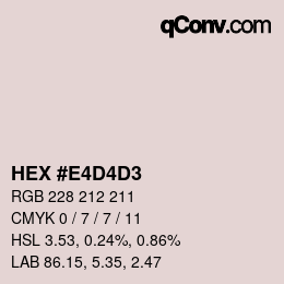 Color code: HEX #E4D4D3 | qconv.com