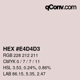 Código de color: HEX #E4D4D3 | qconv.com