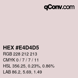 カラーコード: HEX #E4D4D5 | qconv.com