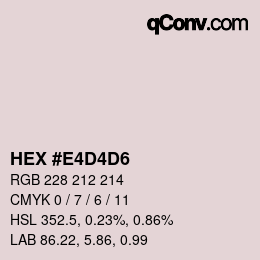 カラーコード: HEX #E4D4D6 | qconv.com