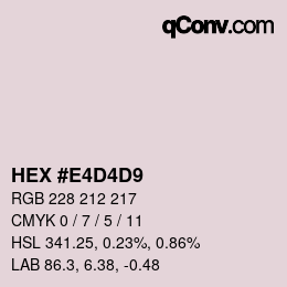 カラーコード: HEX #E4D4D9 | qconv.com
