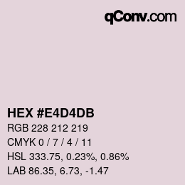 カラーコード: HEX #E4D4DB | qconv.com