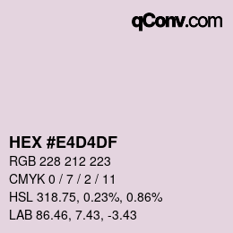 Color code: HEX #E4D4DF | qconv.com