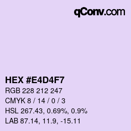 Color code: HEX #E4D4F7 | qconv.com