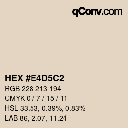Color code: HEX #E4D5C2 | qconv.com