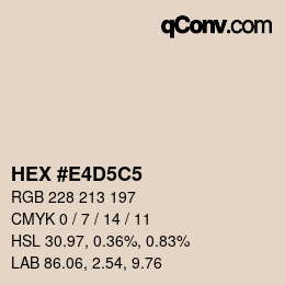 カラーコード: HEX #E4D5C5 | qconv.com