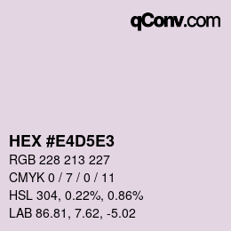 Farbcode: HEX #E4D5E3 | qconv.com