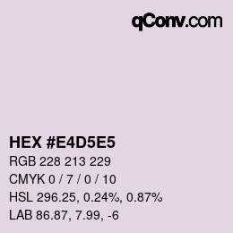 Código de color: HEX #E4D5E5 | qconv.com