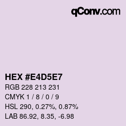 Código de color: HEX #E4D5E7 | qconv.com