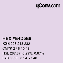 Color code: HEX #E4D5E8 | qconv.com