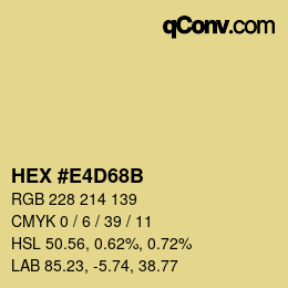 カラーコード: HEX #E4D68B | qconv.com