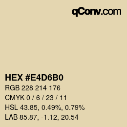 Color code: HEX #E4D6B0 | qconv.com