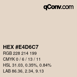 Color code: HEX #E4D6C7 | qconv.com