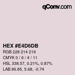 カラーコード: HEX #E4D6DB | qconv.com