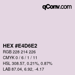 カラーコード: HEX #E4D6E2 | qconv.com