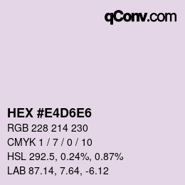 カラーコード: HEX #E4D6E6 | qconv.com
