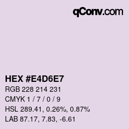 カラーコード: HEX #E4D6E7 | qconv.com