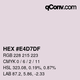 Color code: HEX #E4D7DF | qconv.com