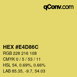 Color code: HEX #E4D86C | qconv.com