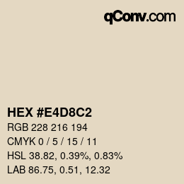 カラーコード: HEX #E4D8C2 | qconv.com
