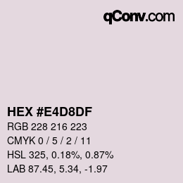 カラーコード: HEX #E4D8DF | qconv.com