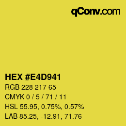 Color code: HEX #E4D941 | qconv.com