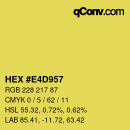 Color code: HEX #E4D957 | qconv.com