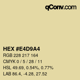 Color code: HEX #E4D9A4 | qconv.com