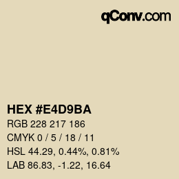 Color code: HEX #E4D9BA | qconv.com