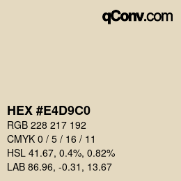 カラーコード: HEX #E4D9C0 | qconv.com
