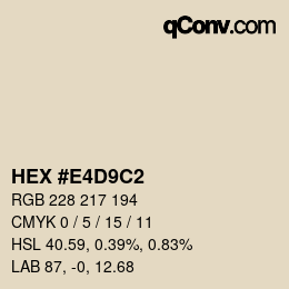 Color code: HEX #E4D9C2 | qconv.com