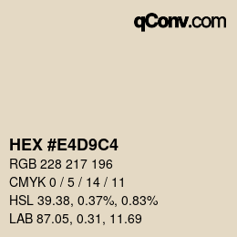 Color code: HEX #E4D9C4 | qconv.com