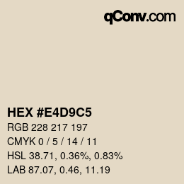 Color code: HEX #E4D9C5 | qconv.com