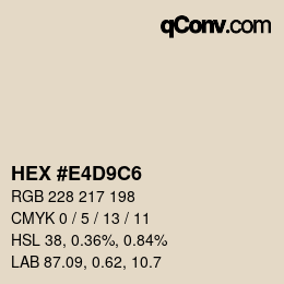 Color code: HEX #E4D9C6 | qconv.com
