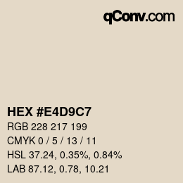 Color code: HEX #E4D9C7 | qconv.com