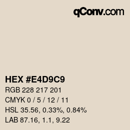 Color code: HEX #E4D9C9 | qconv.com