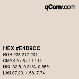 カラーコード: HEX #E4D9CC | qconv.com