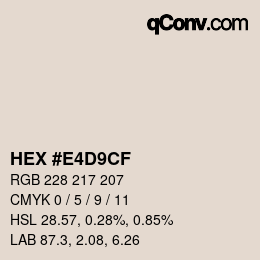 Color code: HEX #E4D9CF | qconv.com