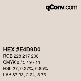 Color code: HEX #E4D9D0 | qconv.com