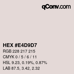 Color code: HEX #E4D9D7 | qconv.com