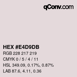 颜色代码: HEX #E4D9DB | qconv.com