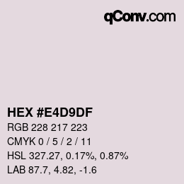 カラーコード: HEX #E4D9DF | qconv.com