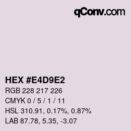 カラーコード: HEX #E4D9E2 | qconv.com