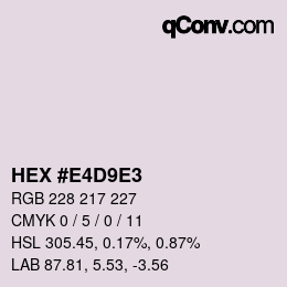Color code: HEX #E4D9E3 | qconv.com