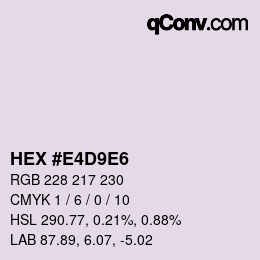 カラーコード: HEX #E4D9E6 | qconv.com