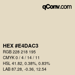 Color code: HEX #E4DAC3 | qconv.com