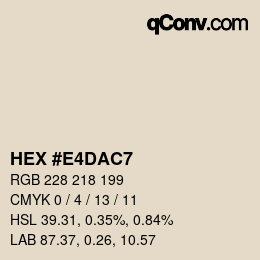 Farbcode: HEX #E4DAC7 | qconv.com