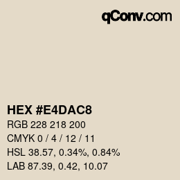 Color code: HEX #E4DAC8 | qconv.com