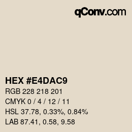 Código de color: HEX #E4DAC9 | qconv.com