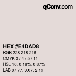 Color code: HEX #E4DAD8 | qconv.com